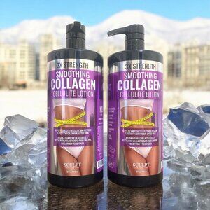 2~Sculpt 3X Strength Smoothing Collagen Cellulite Lotion 32 fl oz New